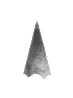 Random mechanical wear shapes all pointed tips alike